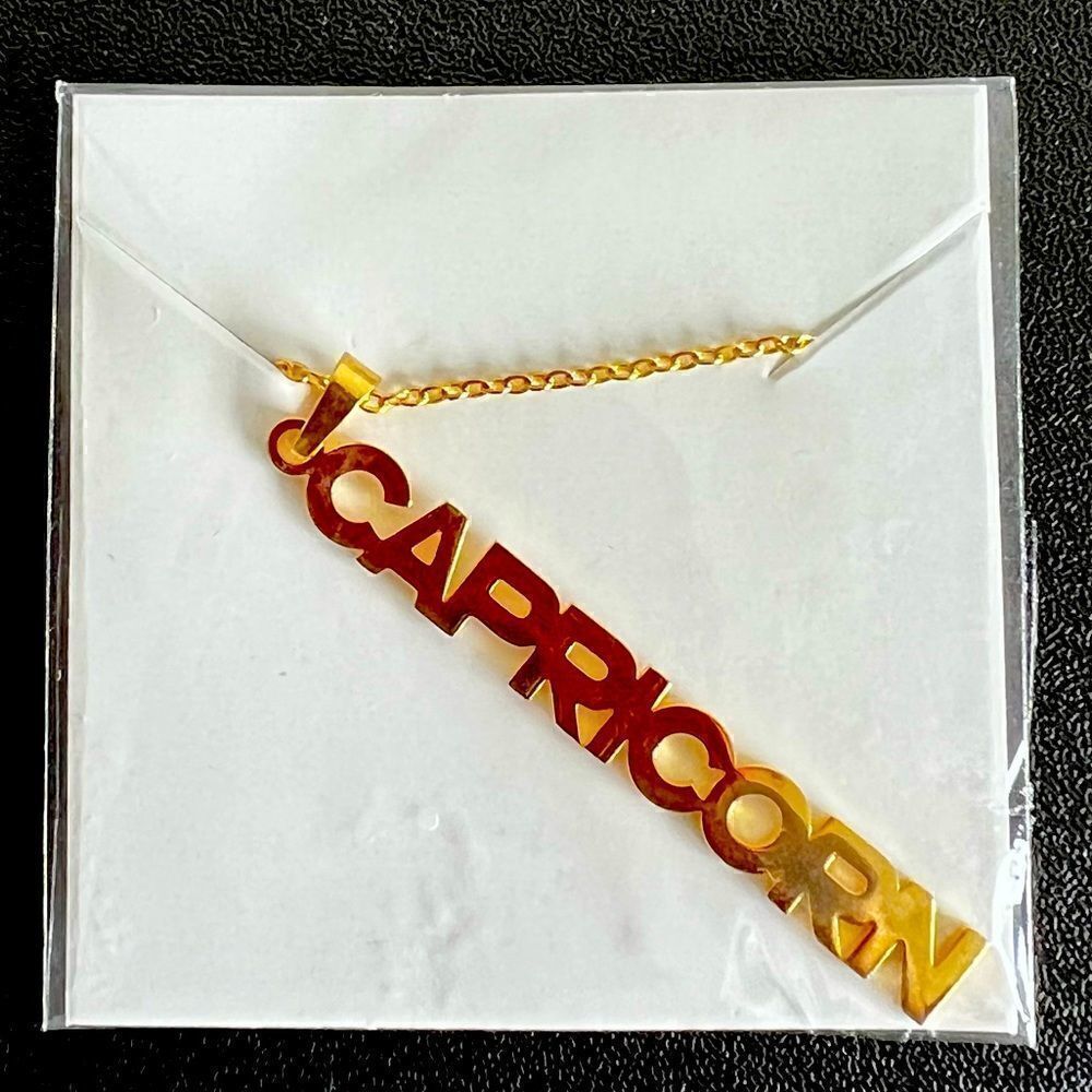 Gold Personality Zodiac vertical Necklaces, Horoscope pendants Star sign